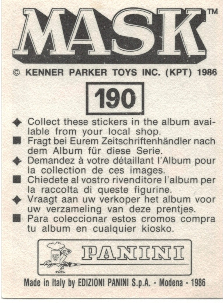 PANINI - Vignette adhésive N°190